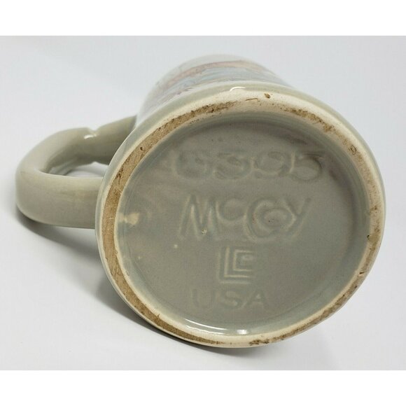 McCoy Coffee Mug Golden Retriever Dog Fetching Duck Stoneware Pottery 5 inch - Picture 6 of 6